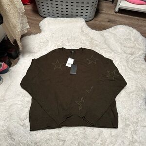 Rails Dark Olive Star Crewneck Sweater